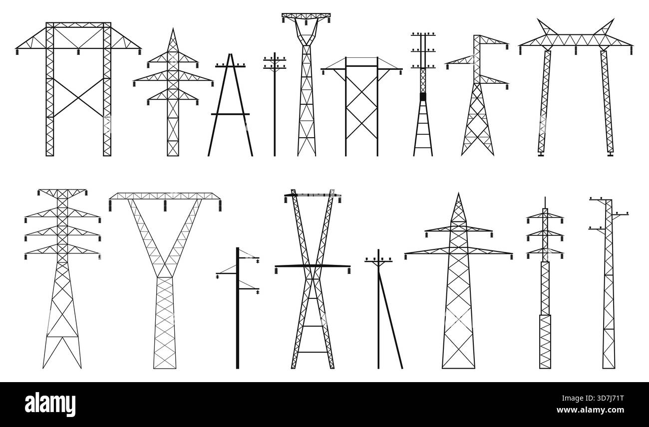 Different types of power lines Stock Vector Images - Alamy