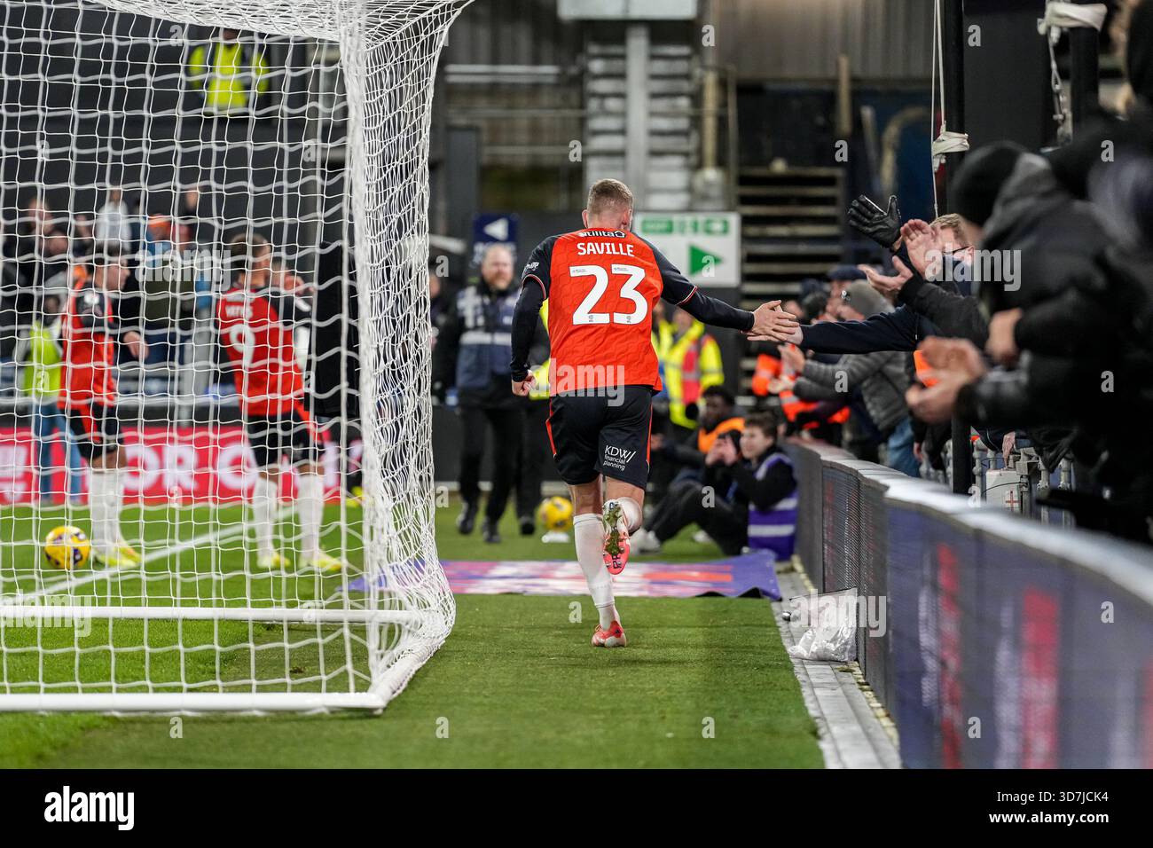 George Savila Rugby George Saville (23) of Luton Town celebrates after his team score their ...