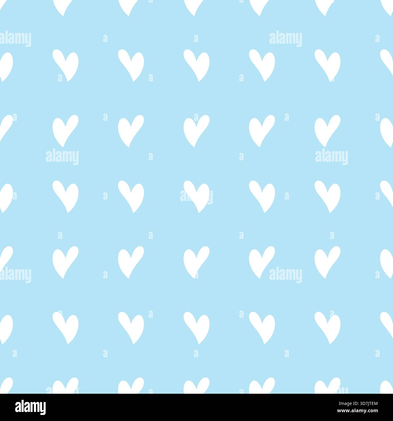 Heart Seamless Pattern With Blue Background Stock Vector
