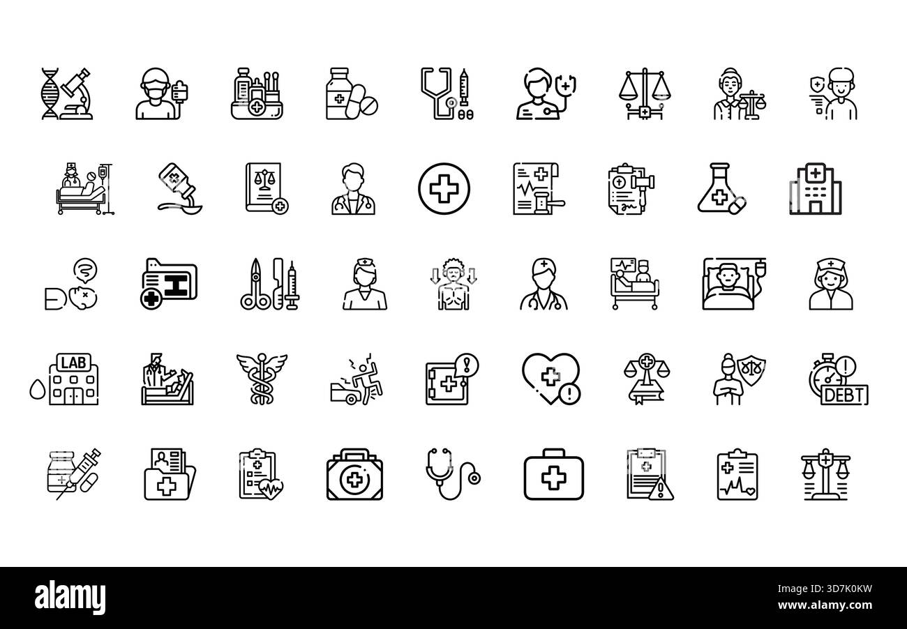 Medical Icons Set – Healthcare Symbols, Hospital UI Elements, Doctor ...