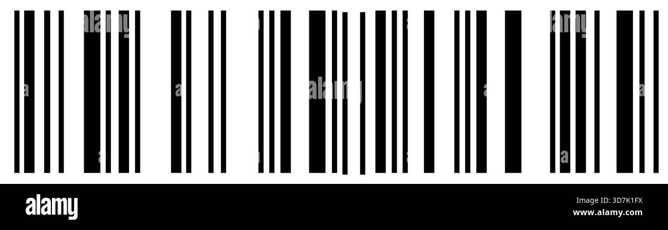Simple barcode label vector illustration. Black barcode isolated on white background. Stock Vector