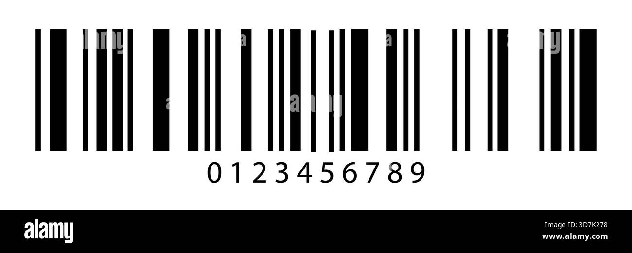 Simple barcode label vector illustration. Black barcode isolated on white background. Stock Vector