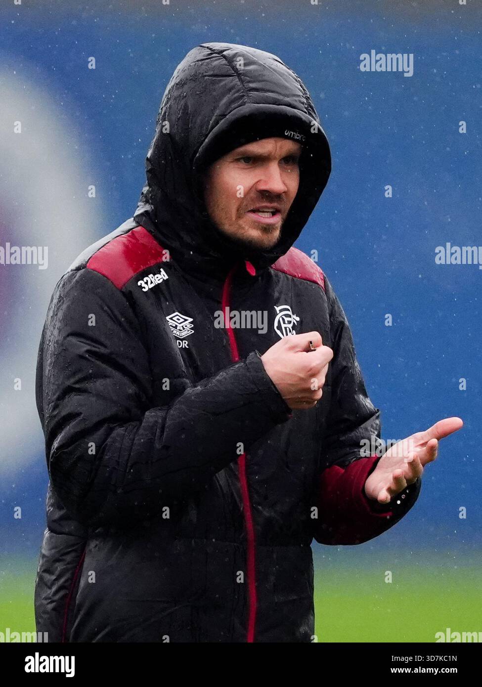 Danny Rhol Mask Rangers Rangers manager Danny Rohl during a training session at the Rangers ...