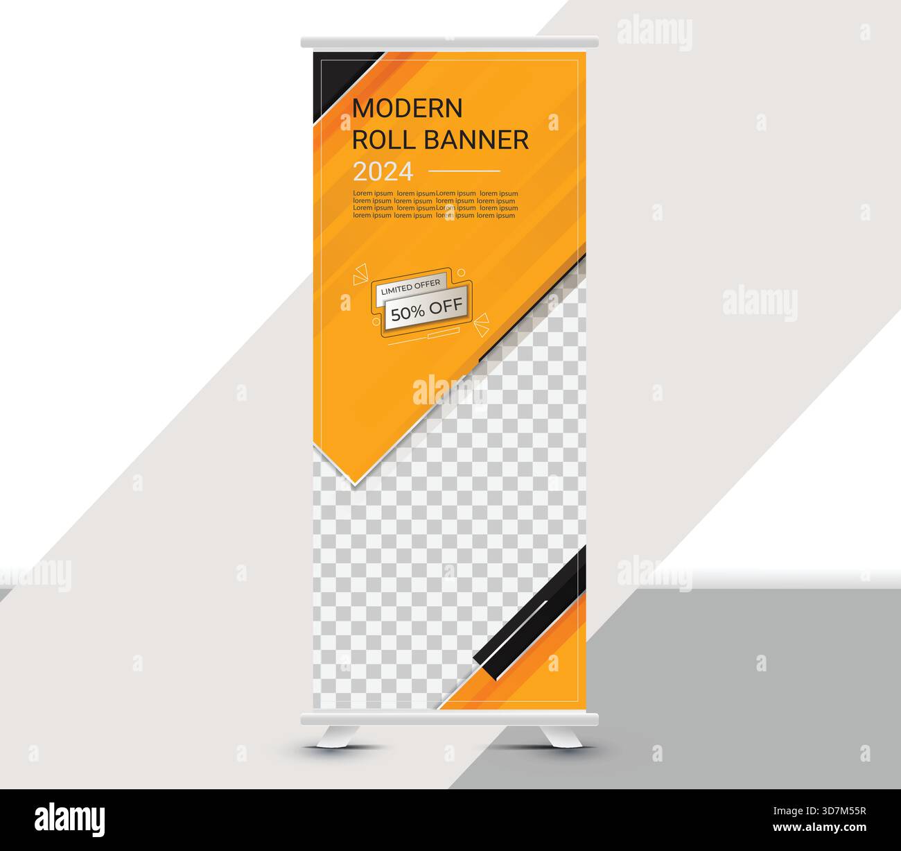 Business Roll Up Banner stand Stock Vector