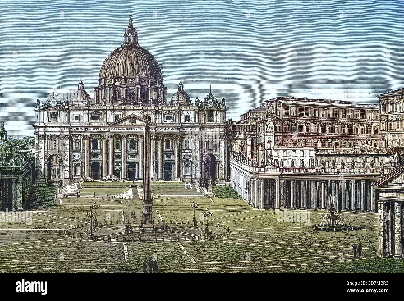 Basilika St. Peter in Rom, Petersdom, ist die Memorialkirche des Apostels Simon Petrus, Vatikan, Rom, Italien, digital restaurierte Reproduktion einer Stock Photo
