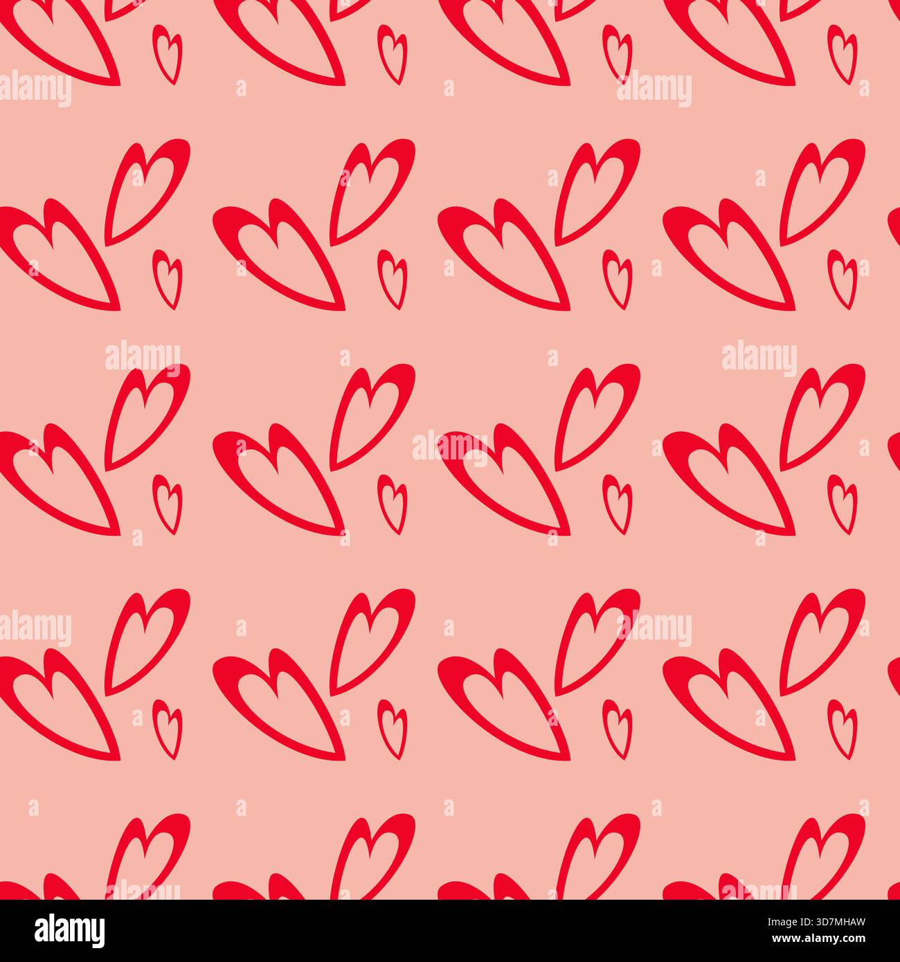 Hearts seamless pattern background, love pattern design. Trendy minimalistic hearts backdrop Stock Vector