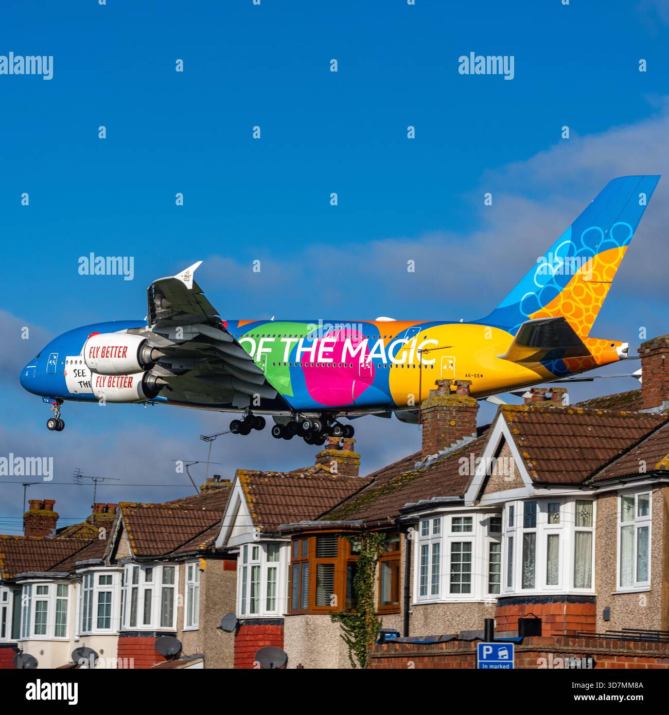 Heathrow Airliners Landing Stock Photo