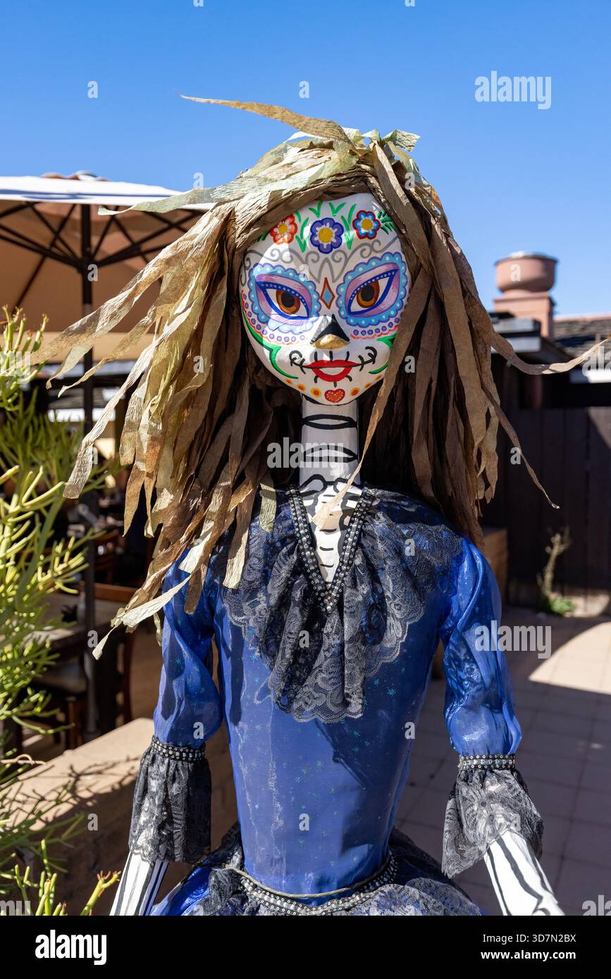 Colorful Catrina at the Day of the Dead (Dia de los Muertos) Celebration - Fiesta de Reyes - Old Town, San Diego, California, USA Stock Photo