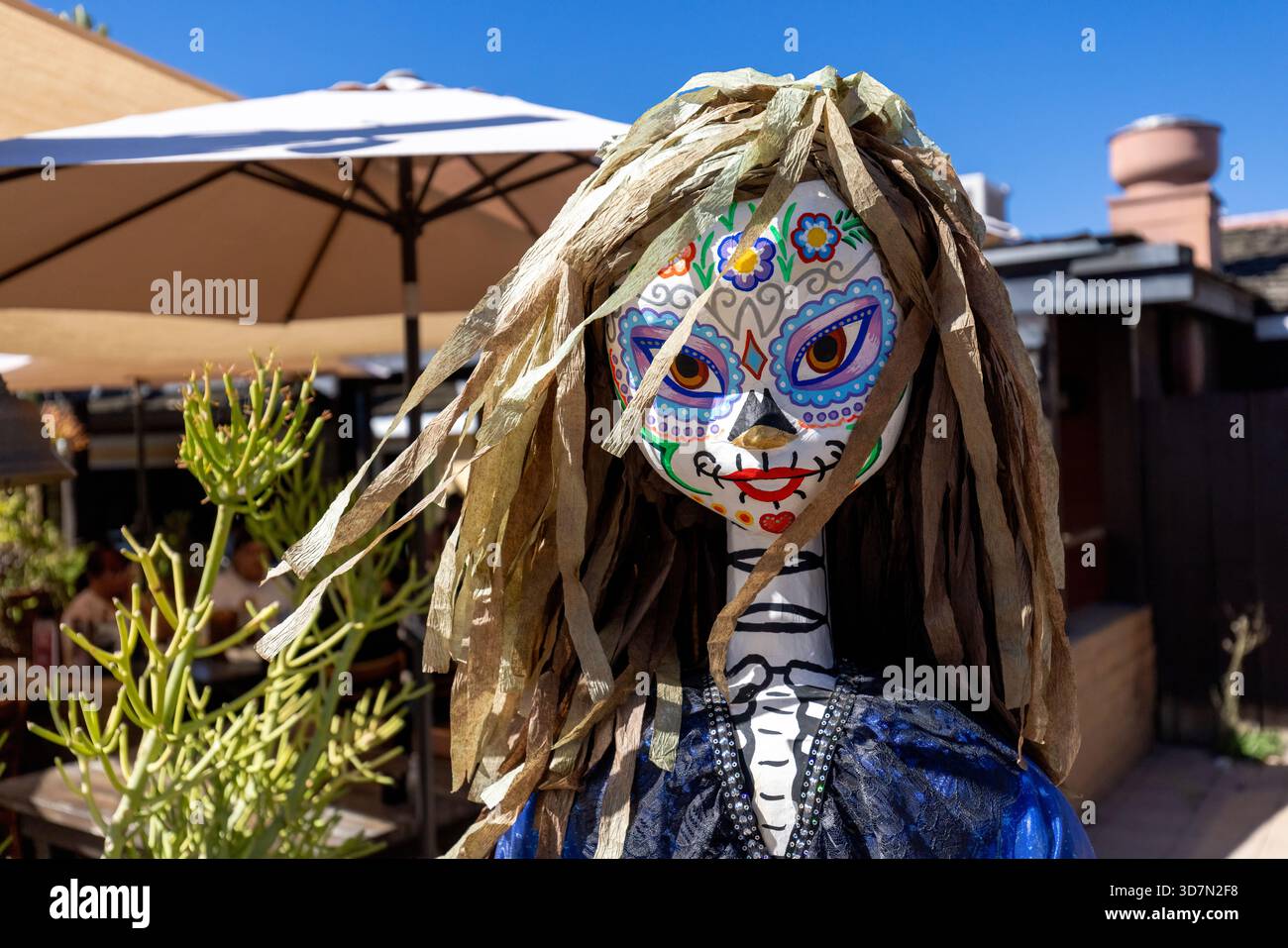 Colorful Catrina at the Day of the Dead (Dia de los Muertos) Celebration - Fiesta de Reyes - Old Town, San Diego, California, USA Stock Photo