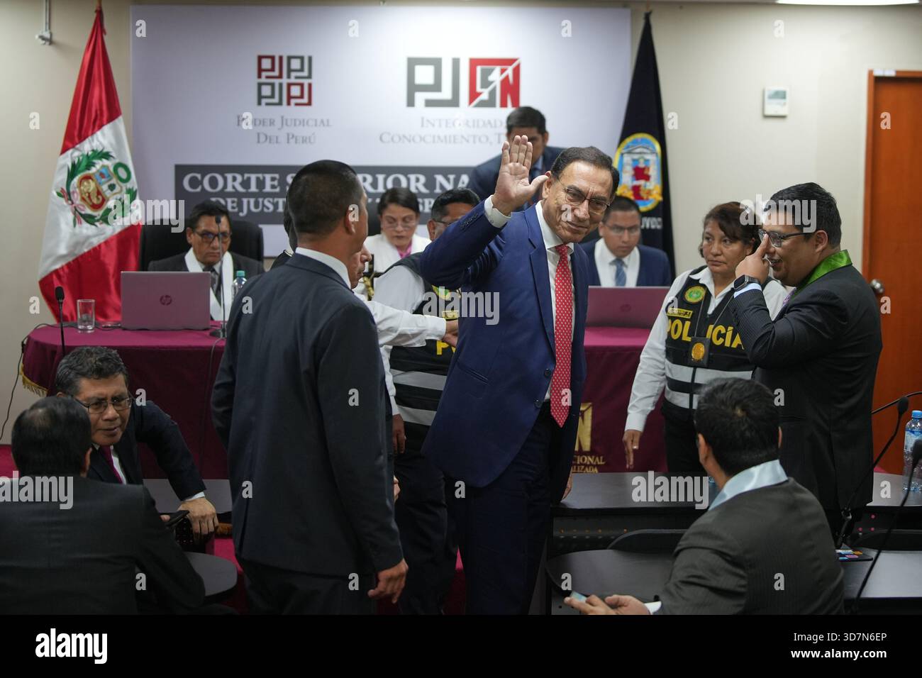 Peruvian Martin Former Peruvian President Martin Vizcarra waves as he leaves the ...