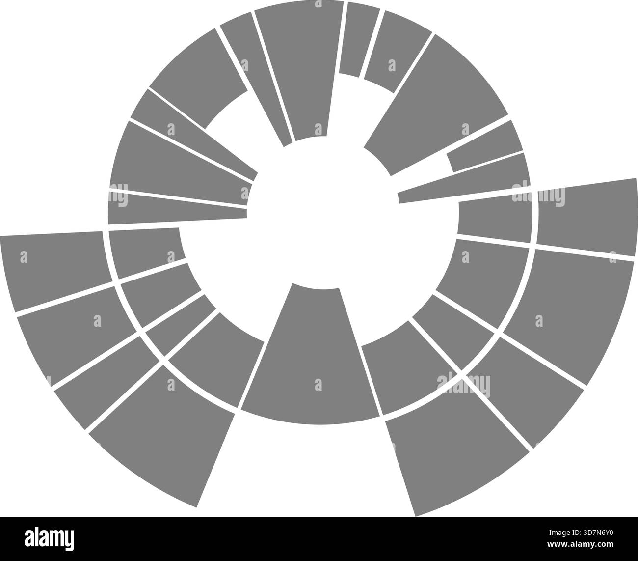 Radial wheel segments build a circular infographic layout emphasizing ...