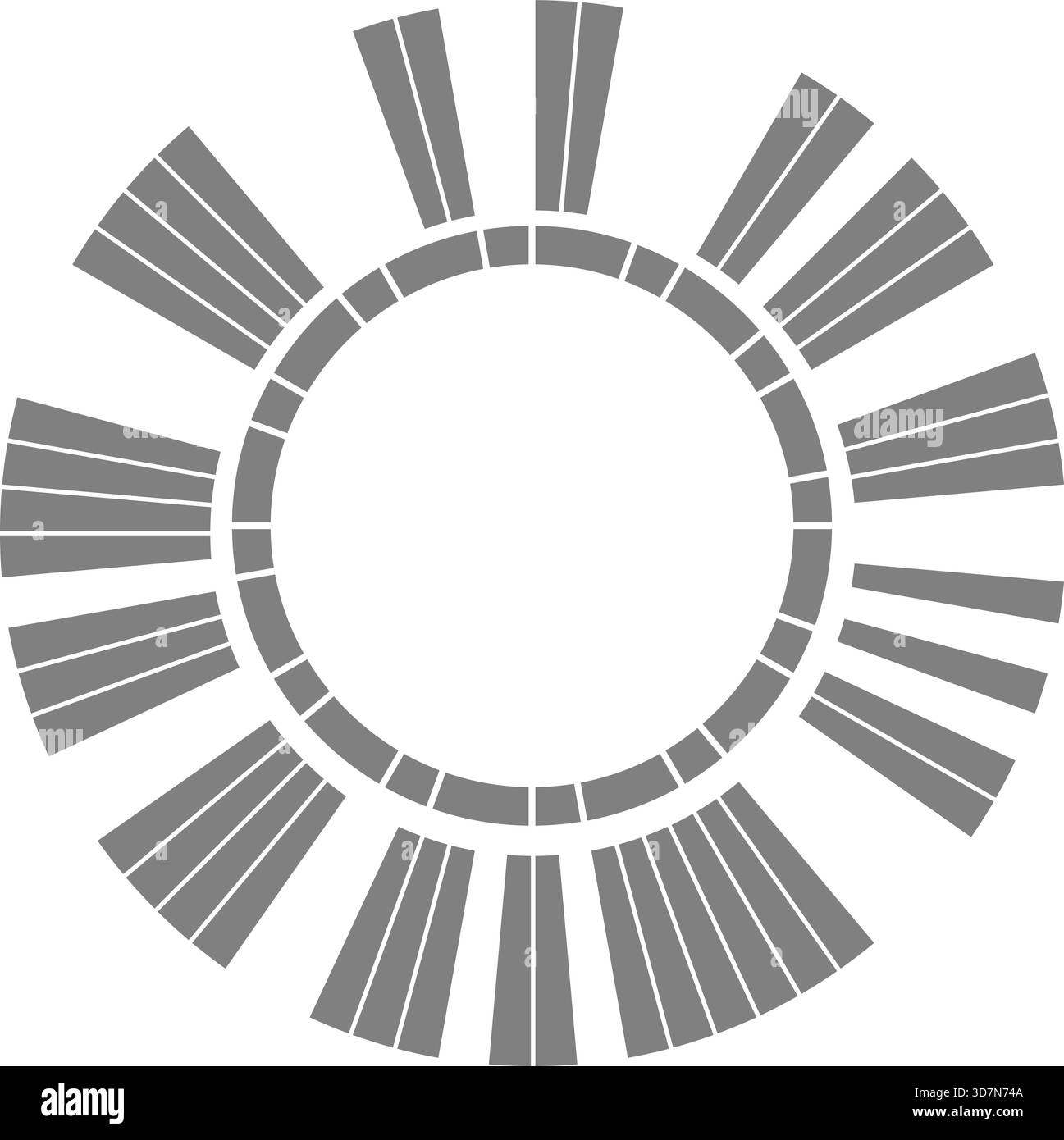 Ring-based infographic divides circular structure into clear radial segments representing organized information. Stock Vector