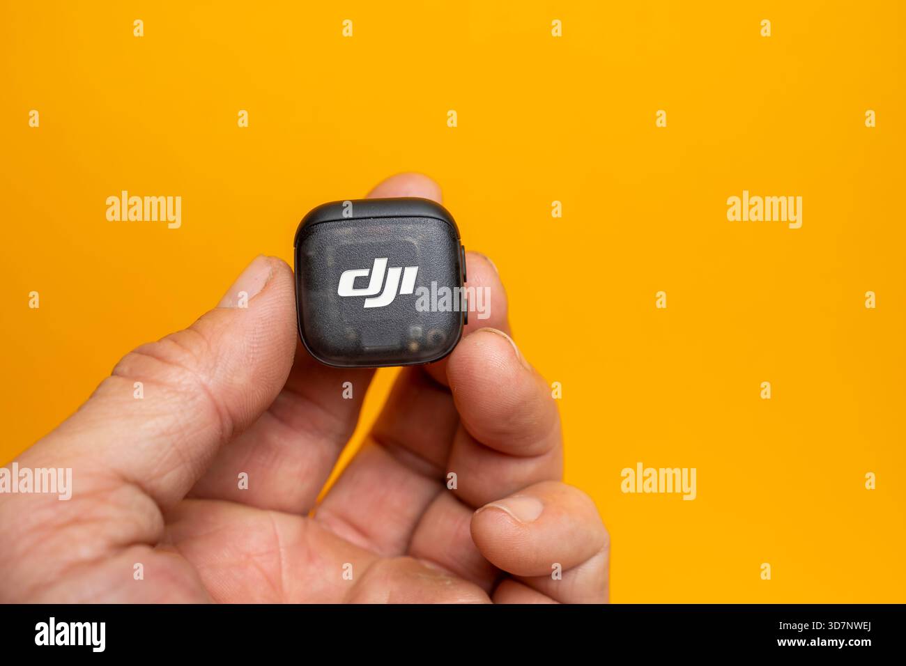 DJI Mic 3 wireless microphone system displayed in a clean, modern ...