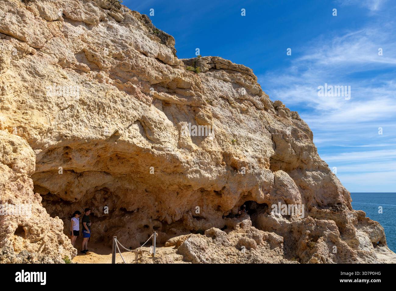 Algarve, Portugal, limestone rock formations at Algar Seco near ...