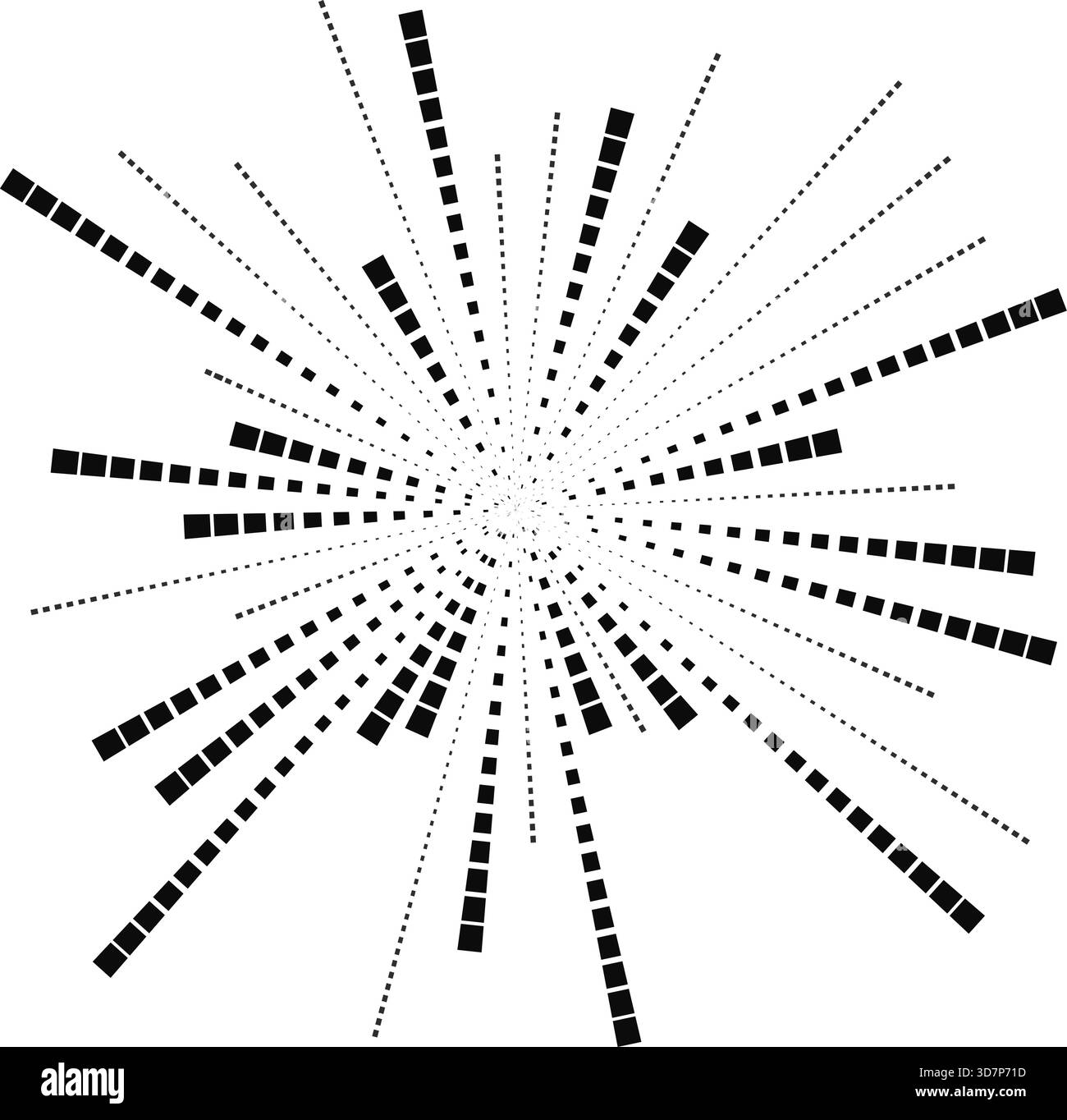 Circular element displays rays with square forms varying significantly ...