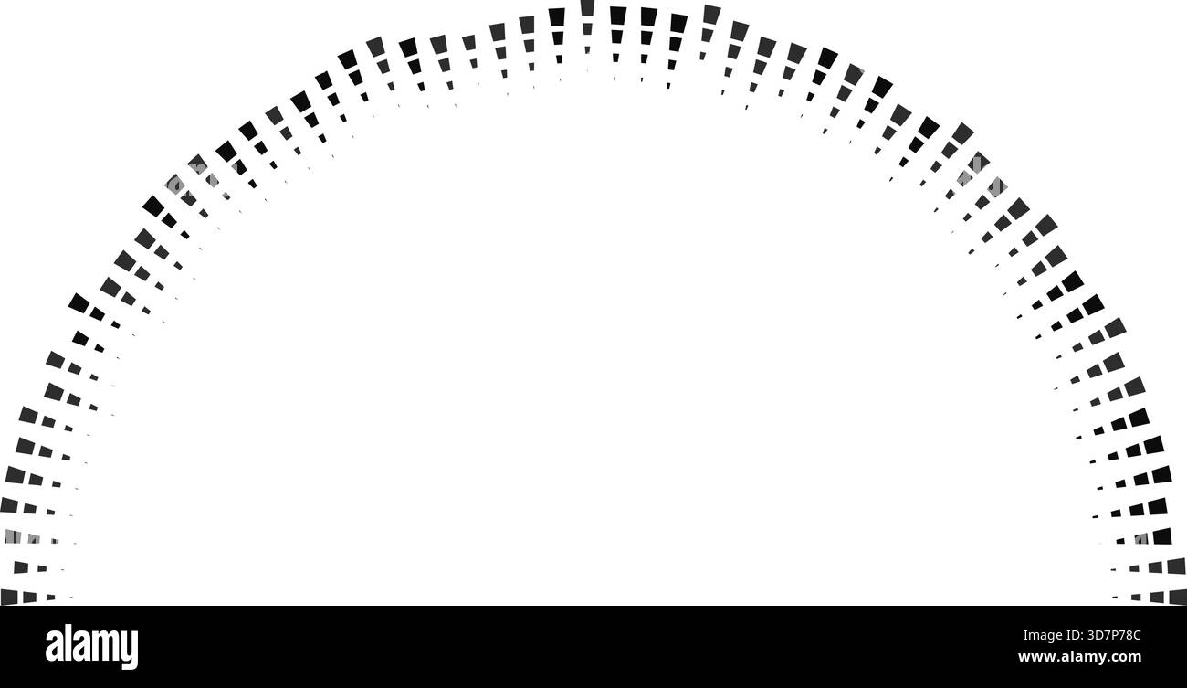 Half-circle construction includes square rays of irregular size ...