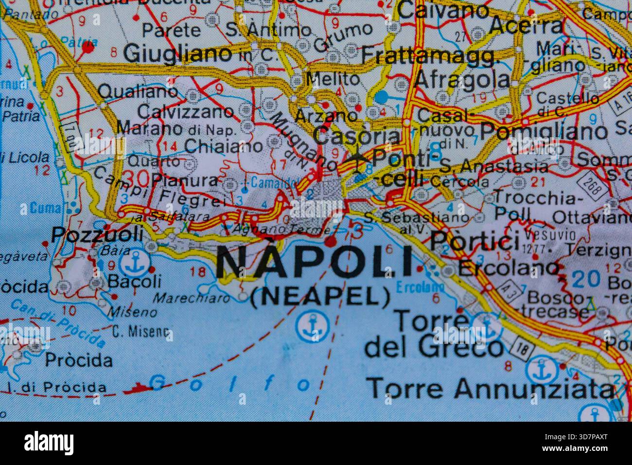 Napels Maps Naples, Italy, on a road map Stock Photo - Alamy