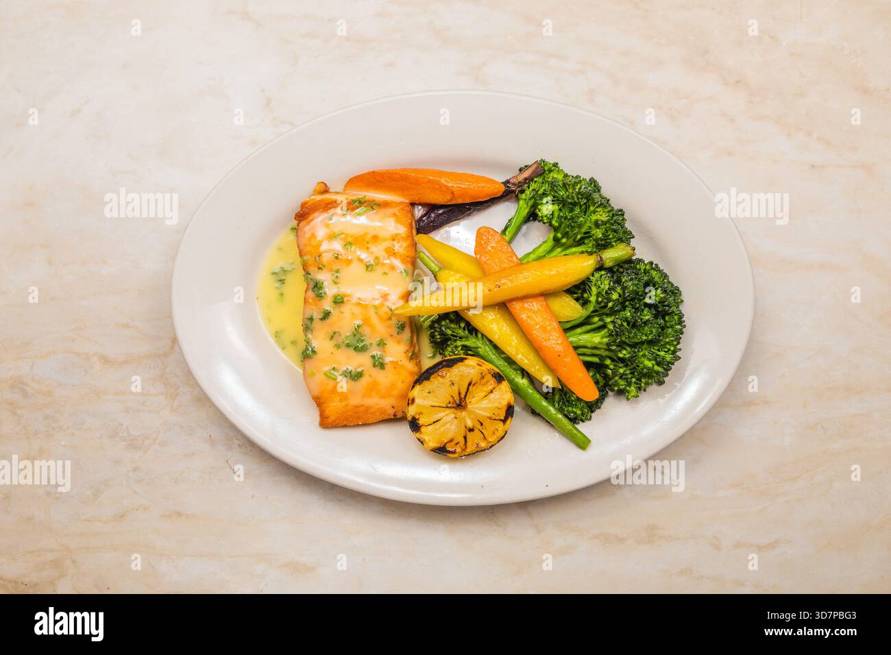 Grilled Salmon Stock Photo