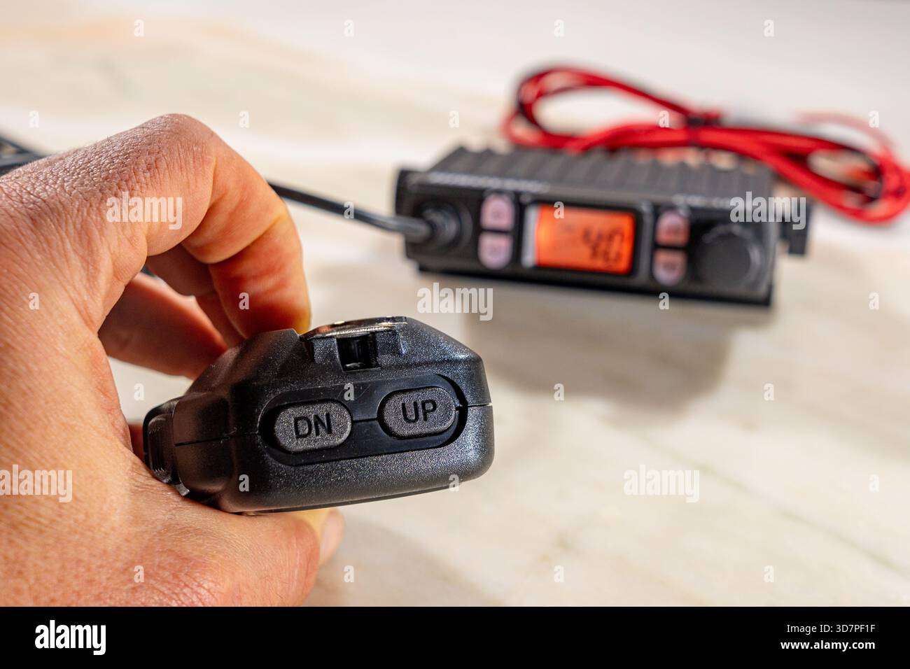 Handheld PTT with CB radio channel change buttons on channel 40 Stock ...