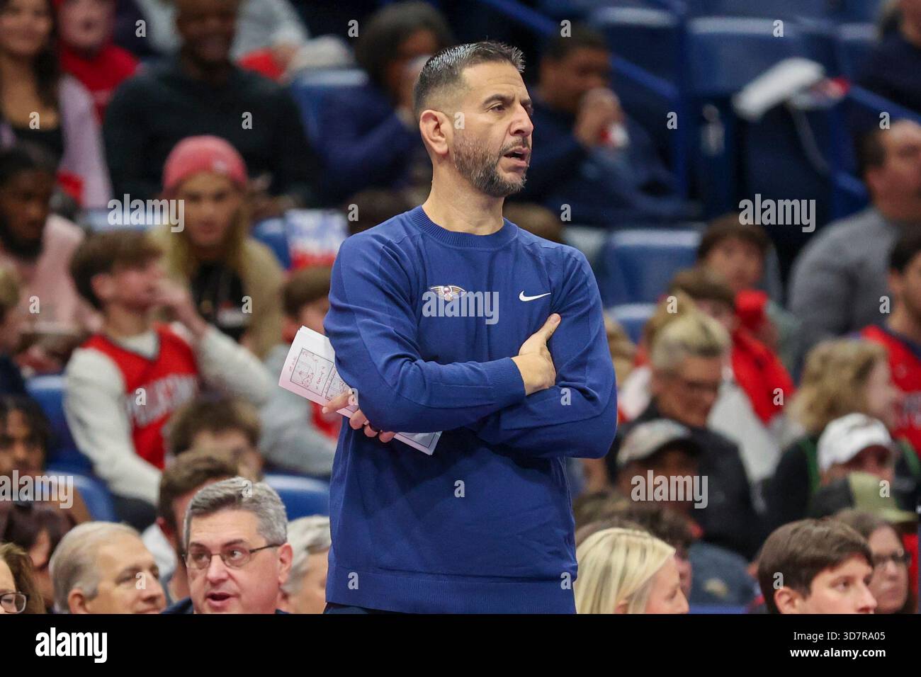 New Orleans Pelicans head coach James Borrego calls out to his team in ...