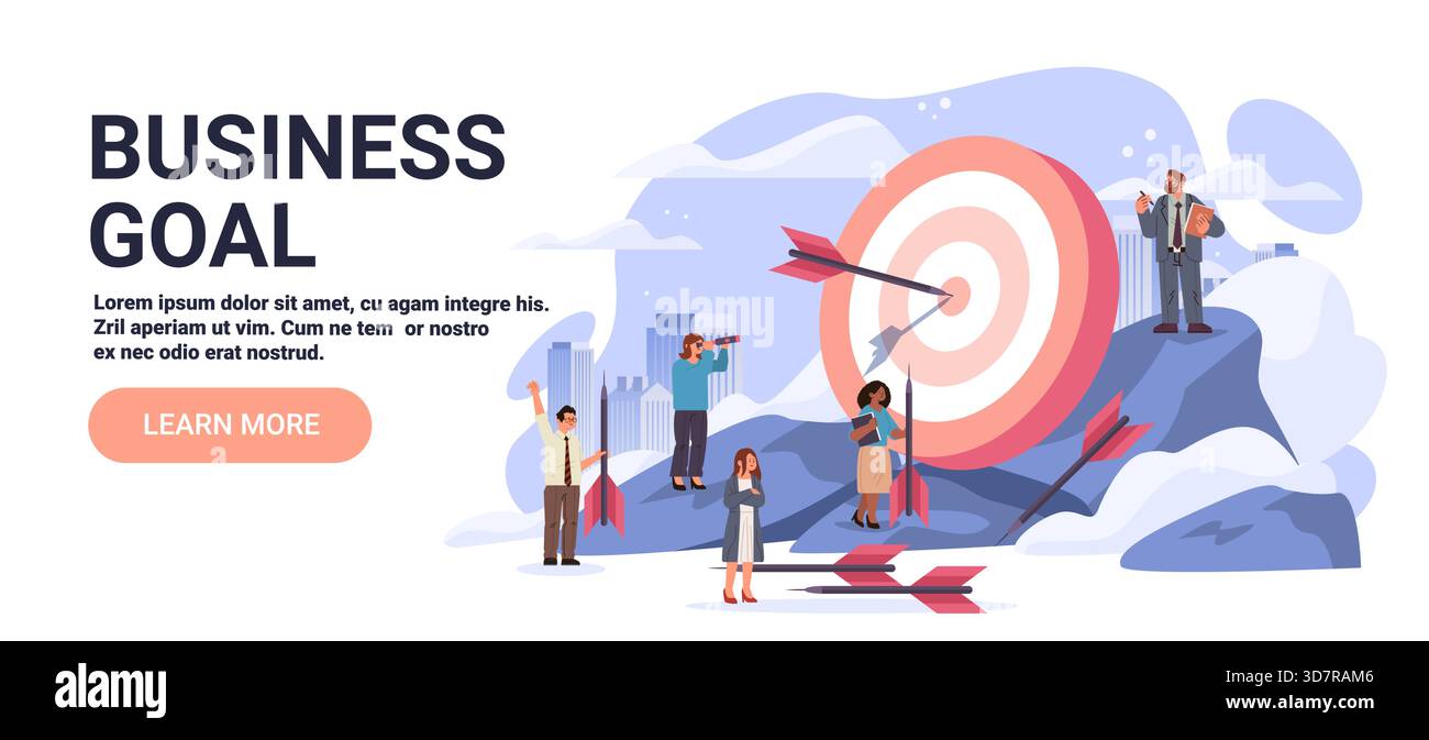 Business goal achievement teamwork target success concept group of ...