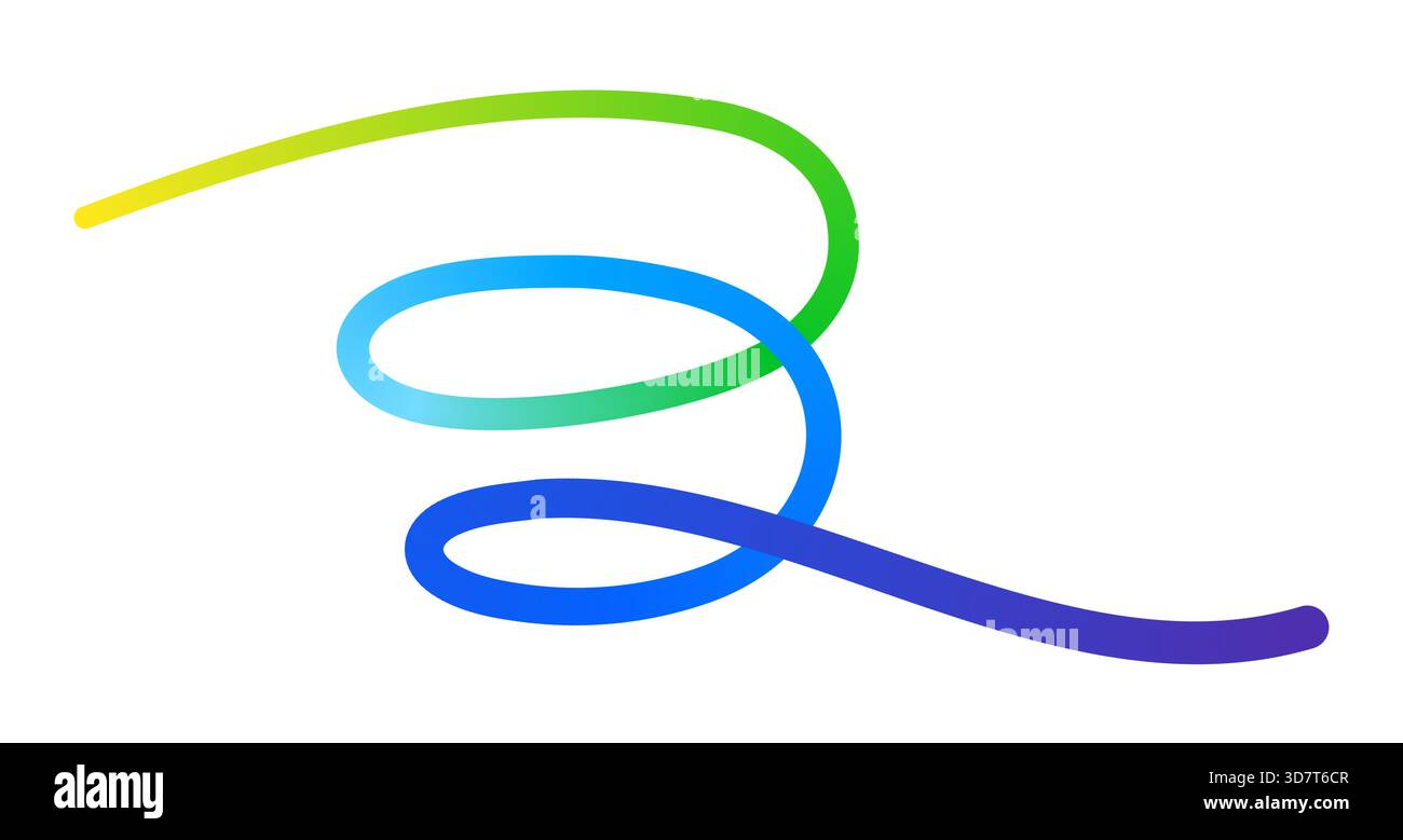 Abstract dynamic spiral gradient smooth colorful flowing curved line design element. Stock Vector