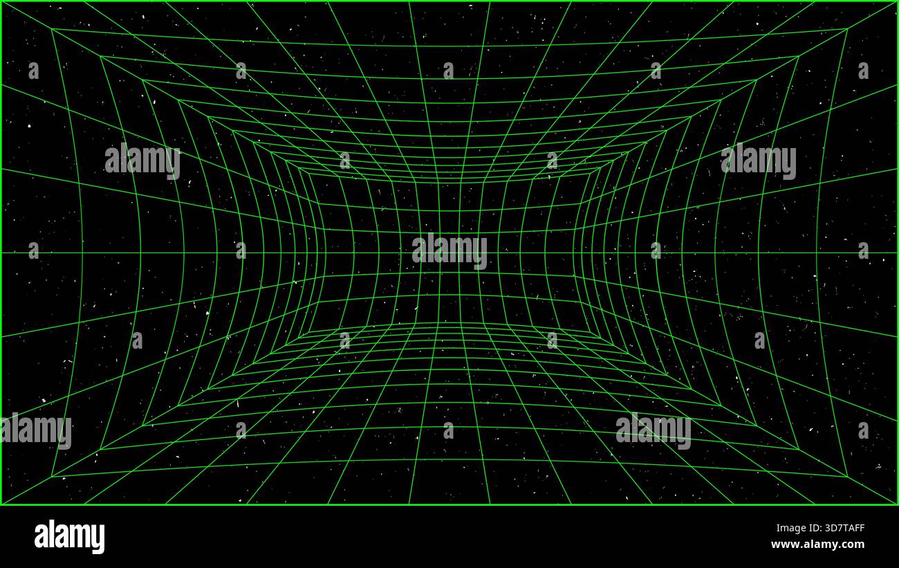 3D wireframe perspective grid room template design vector illustration background. Stock Vector