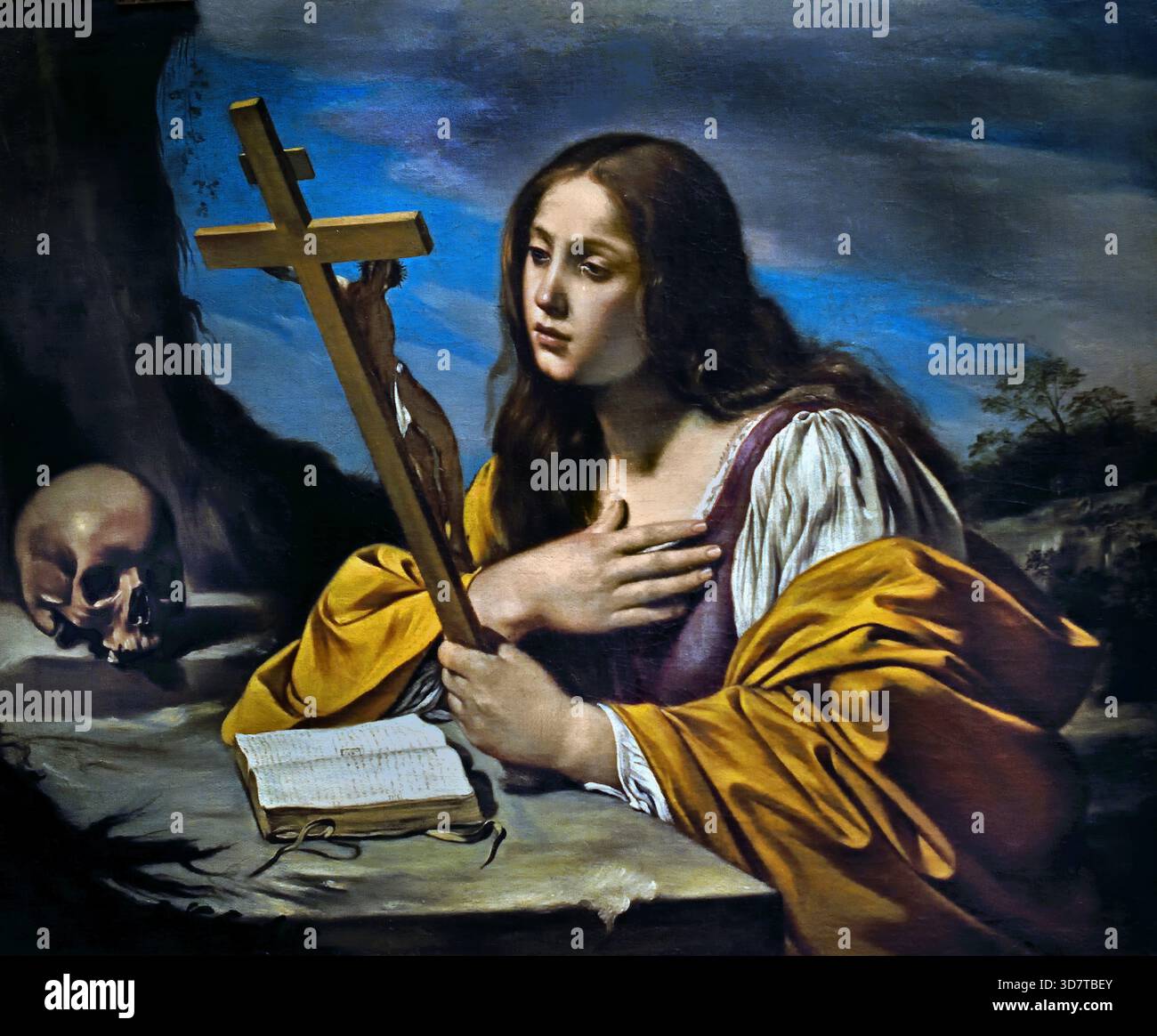 Mary Magdalene in contemplating the Cross 1630 Matteo Loves 17th