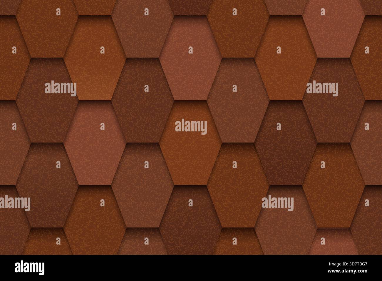 Seamless tiling pattern hexagon honeycomb shape, brown color vector Stock Vector
