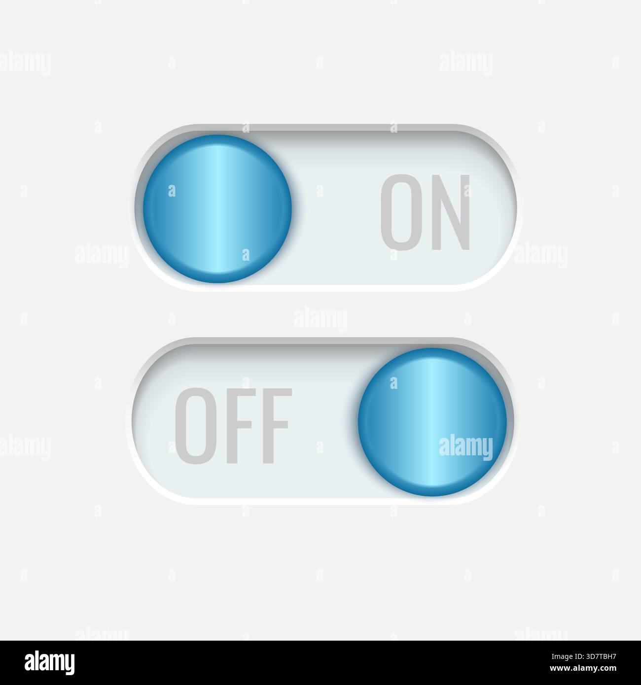 Minimal blue on-off toggle vector illustration Stock Vector Image & Art ...