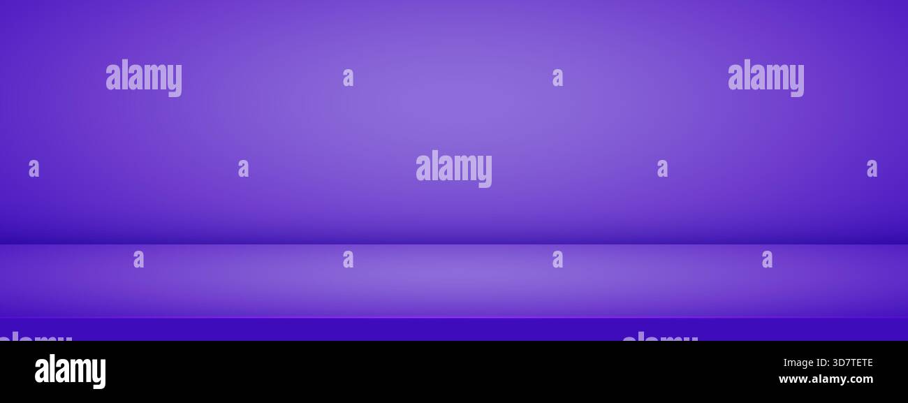 Dark purple studio room. Limbo deep gradient background. Abstract 3d backdrop for display presentation. Minimal wall scene. Vector illustration Stock Vector