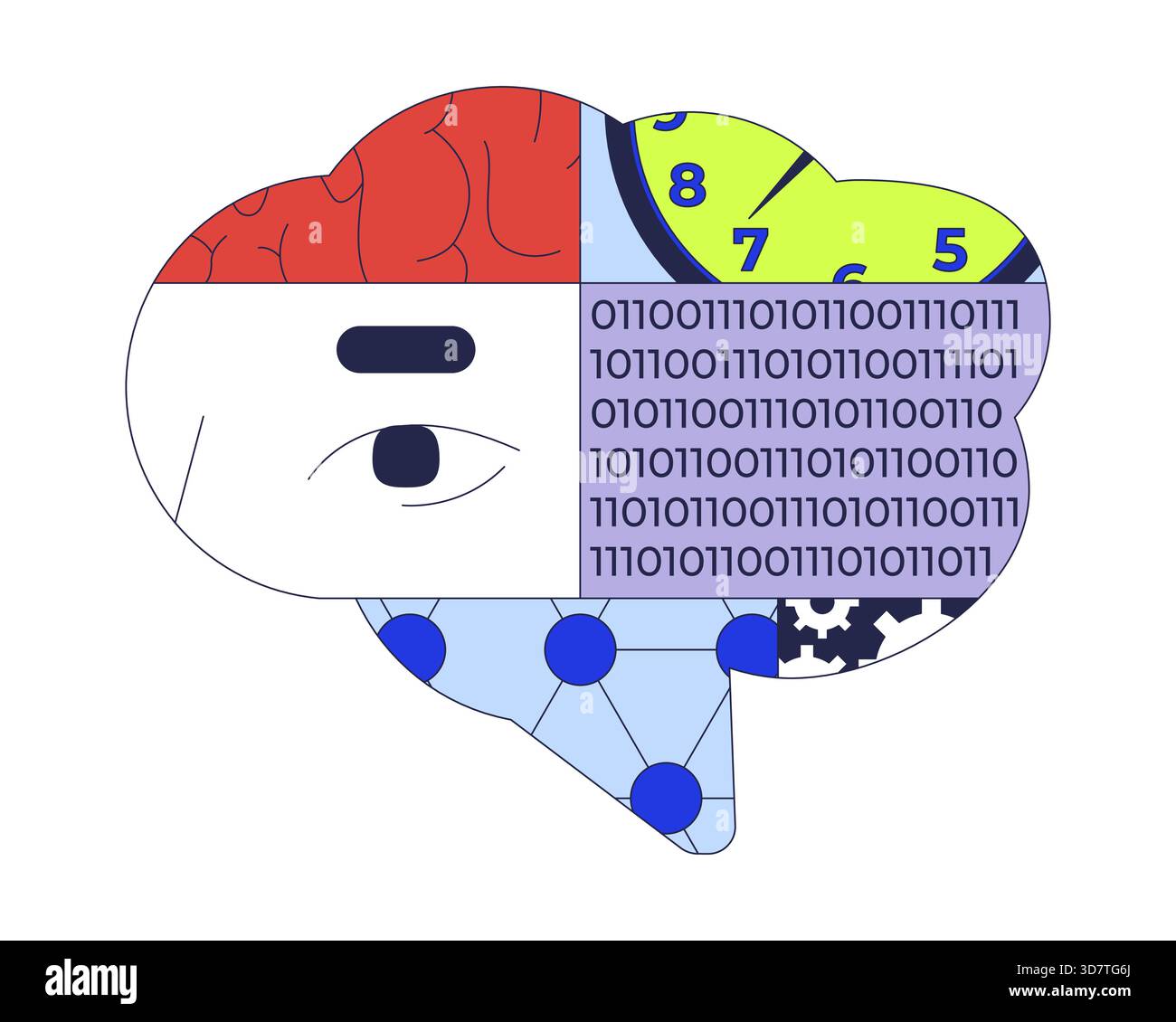 Data science 2D illustration concept Stock Vector