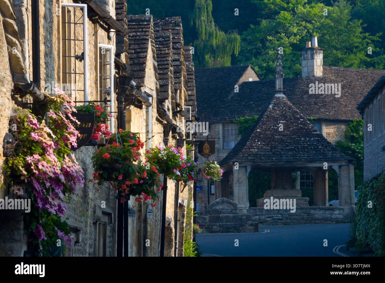 Castle Combe a village in the Cotswolds, Wiltshire, England, United Kingdom Stock Photo