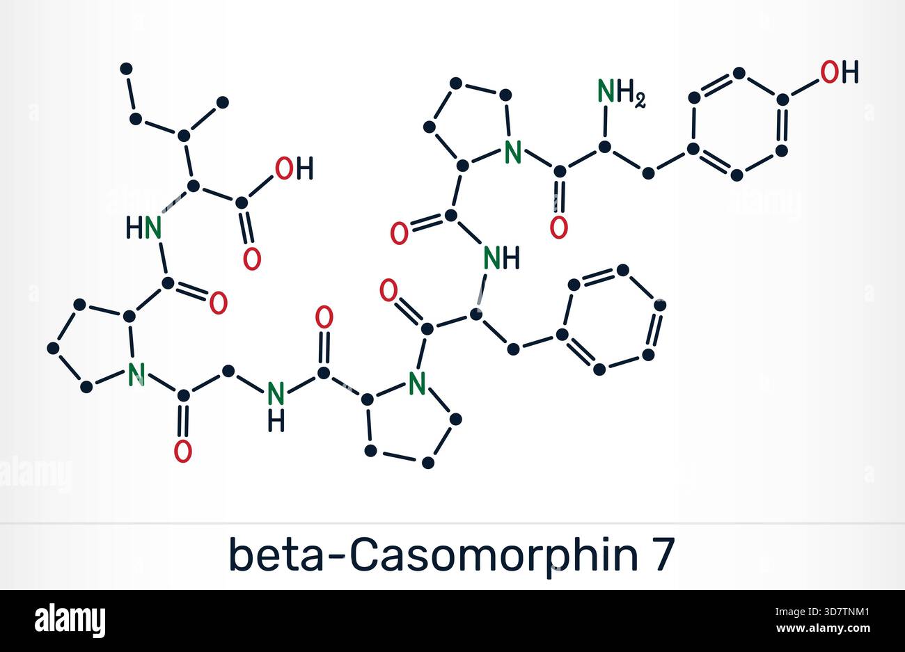 Beta-casomorphin-7, BCM7 opioid peptide molecule. Milk-derived casein ...