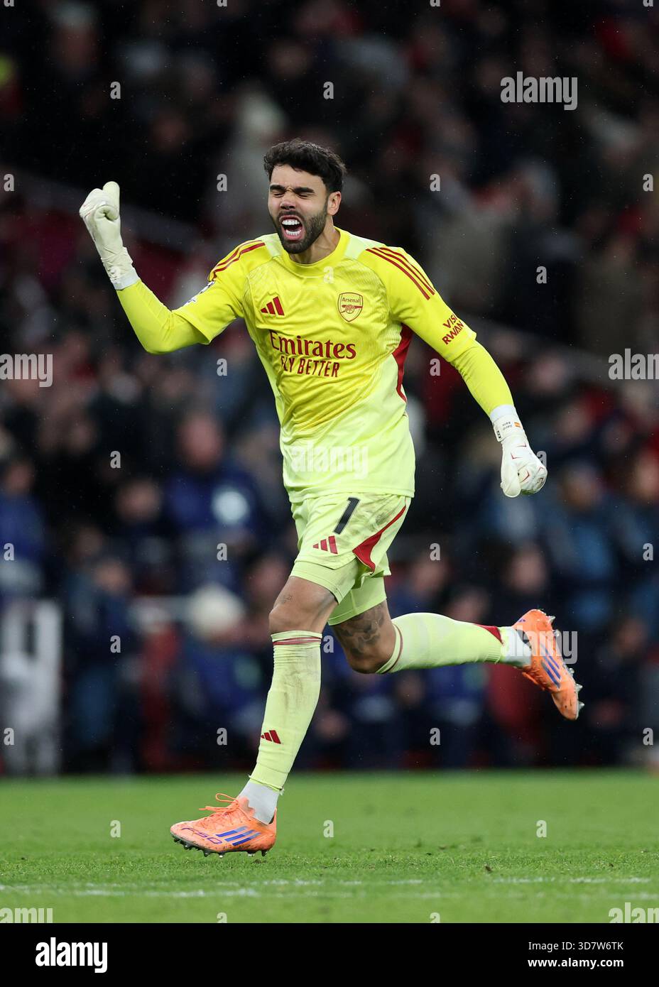 London, England, 26th November 2025. David Raya of Arsenal celebrates ...