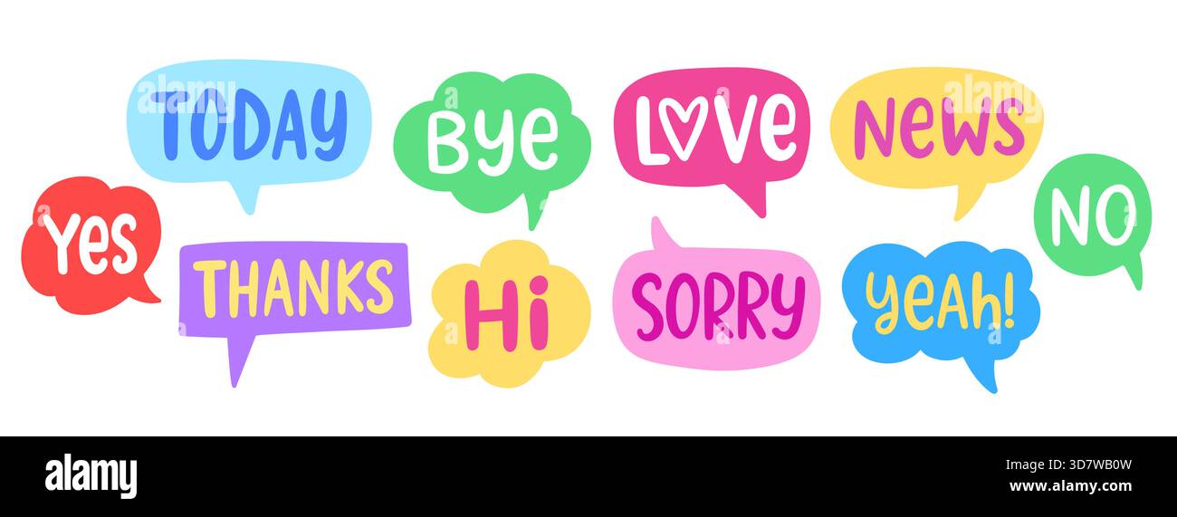 Chat Bubbles Social Media Message Speech Clouds Stock Vector