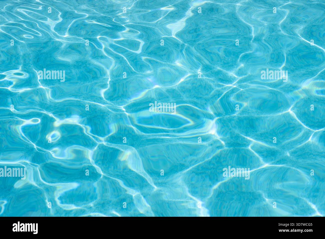 Light blue water reflecting sunlight in swimming pool Stock Photo