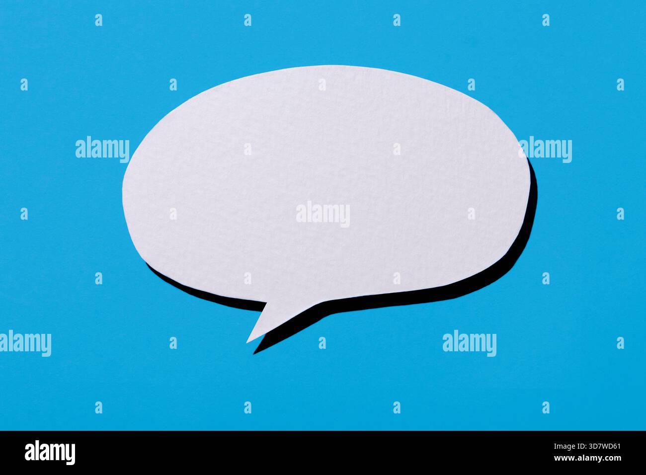 Blank thought bubble on blue background Stock Photo