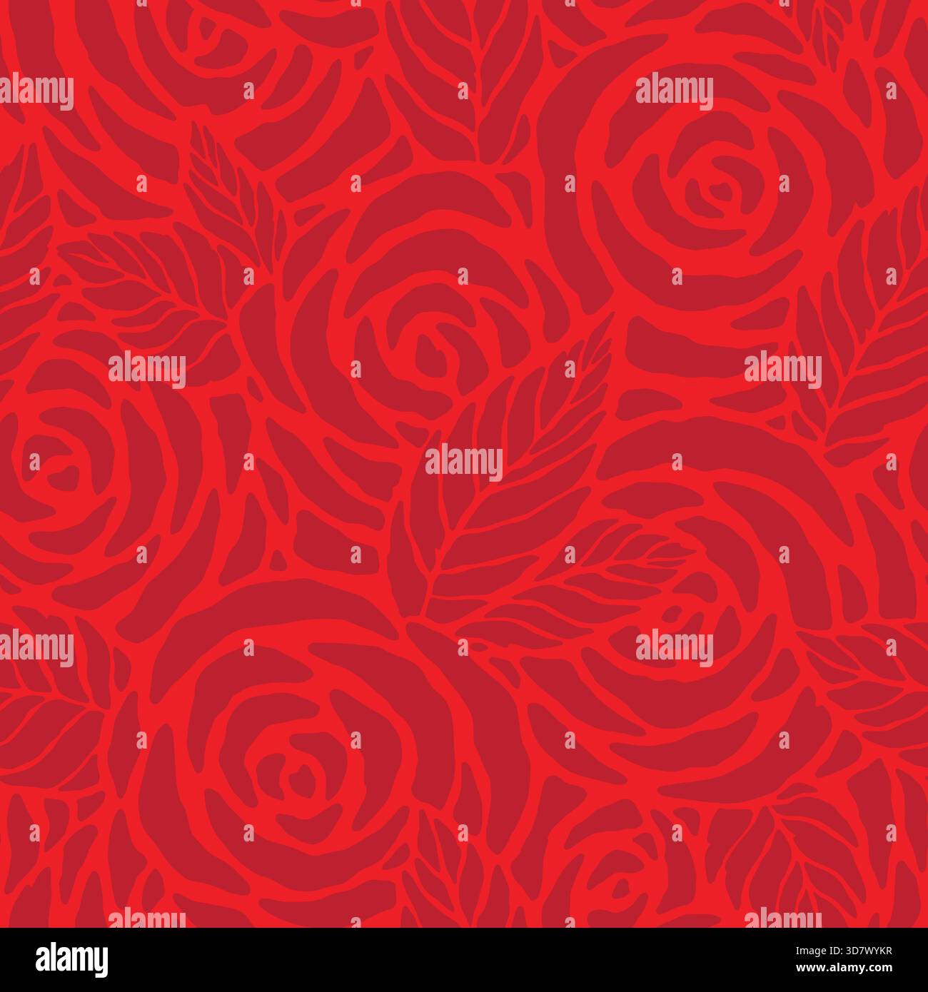 Abstract Rose seamless pattern. Vector illustration flat design background. Stock Vector