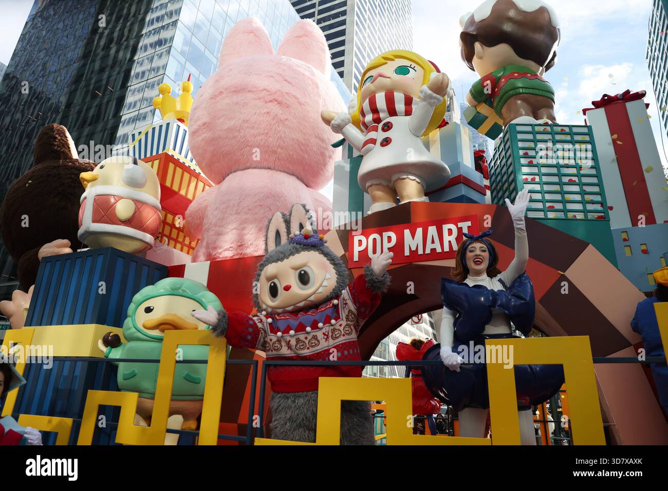 The Labubu float from Pop Mart makes its way down Sixth Avenue during ...