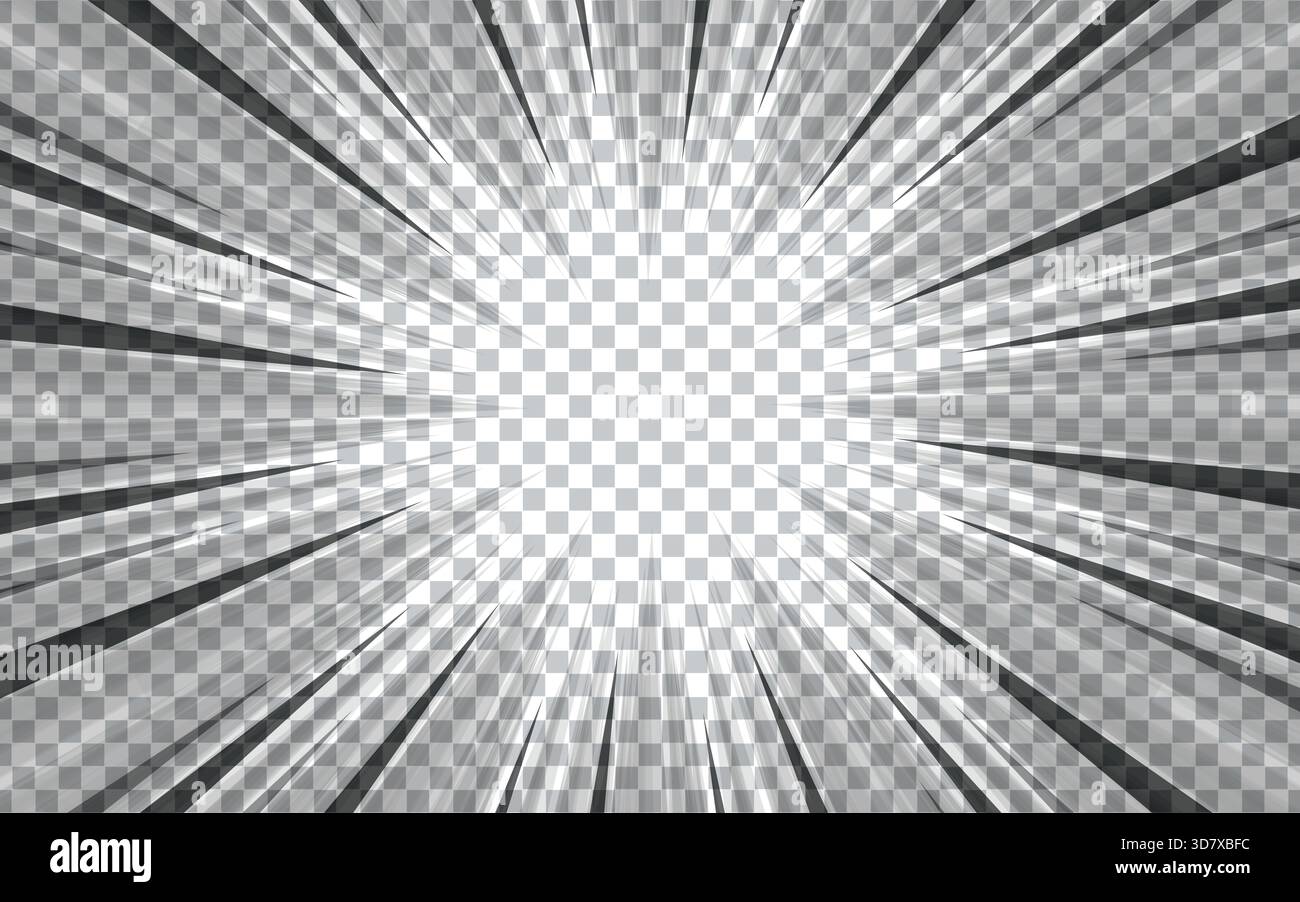 Radial motion speed lines for Manga comics. Stock Vector