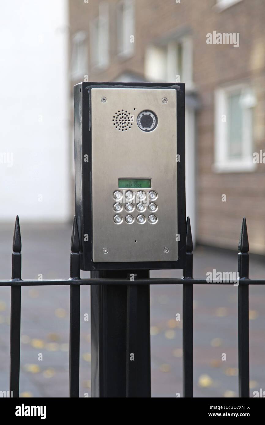 Video Intercom With Keypad Security Access Gate Stock Photo