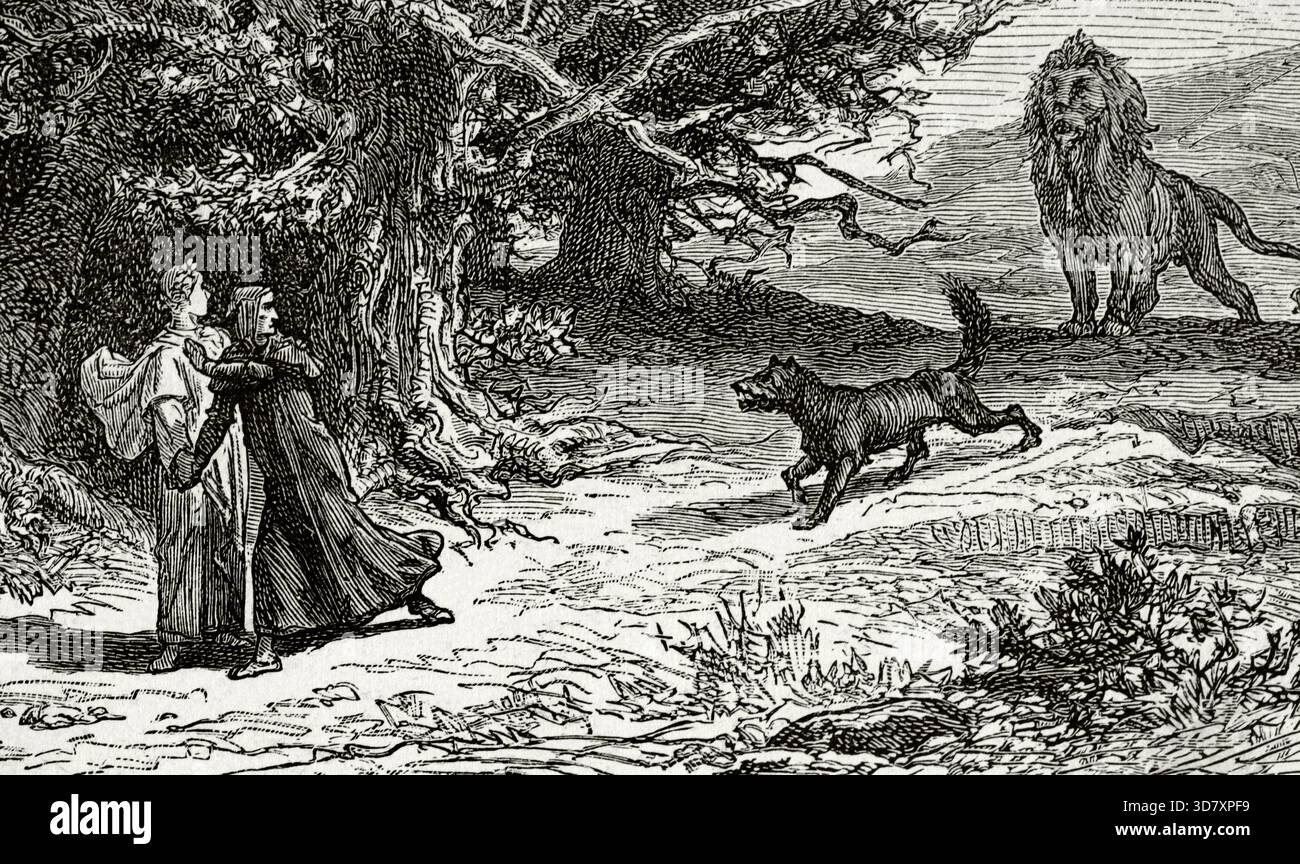 Wolves 1888 Dante and virgil woods hi-res stock photography and images - Alamy