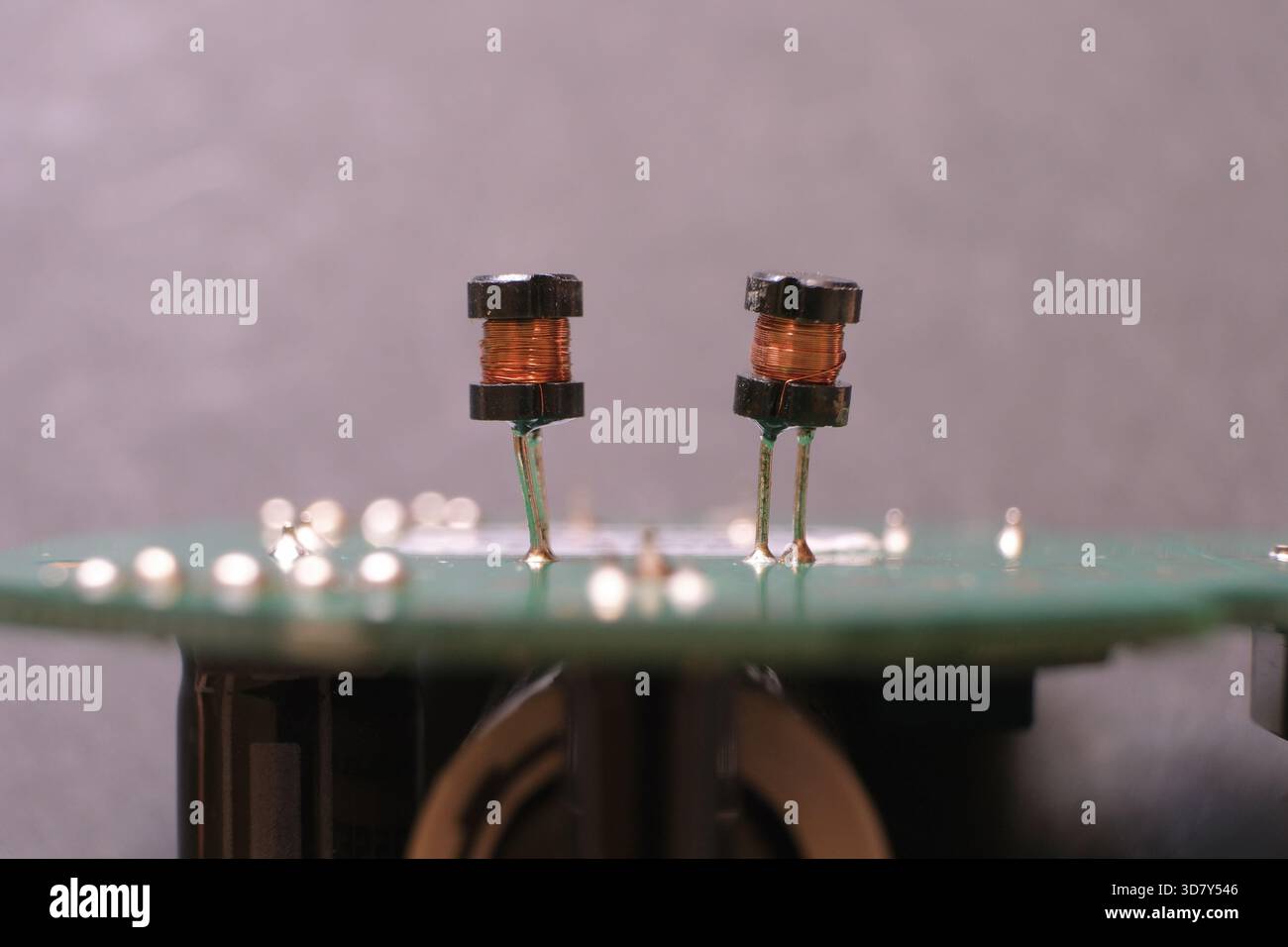 Transmitter coils on an industrial machinery. Stock Photo