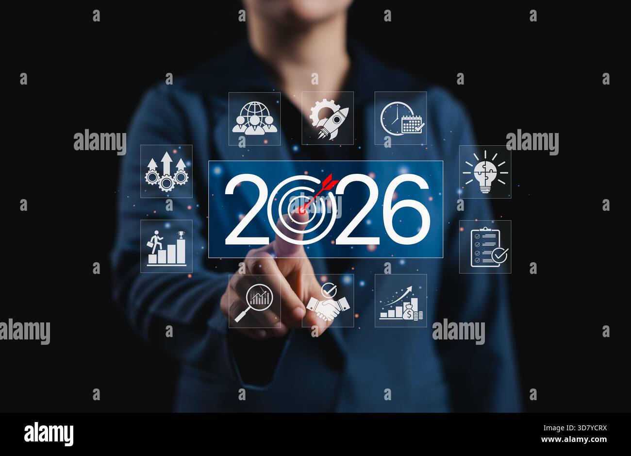 Business goals and growth strategy for 2026 concept. Businessperson ...
