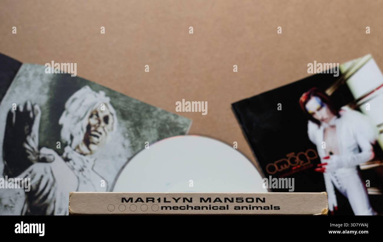 リプロ盤 Marilyn Manson Mechanical Animals Marilyn Manson - Mechanical Animals - 2LP White & Blue Vinyl - 1998 No