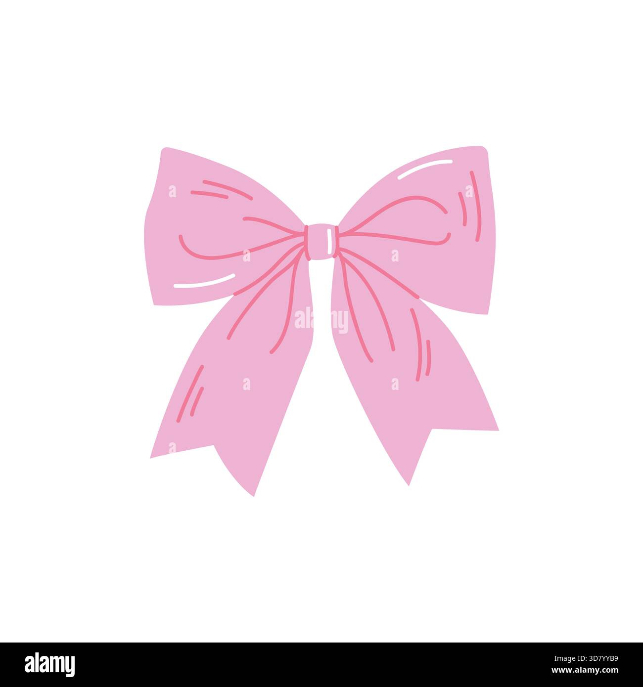 Cute Pink Ribbon Bow Vector Illustration Stock Vector Image & Art - Alamy