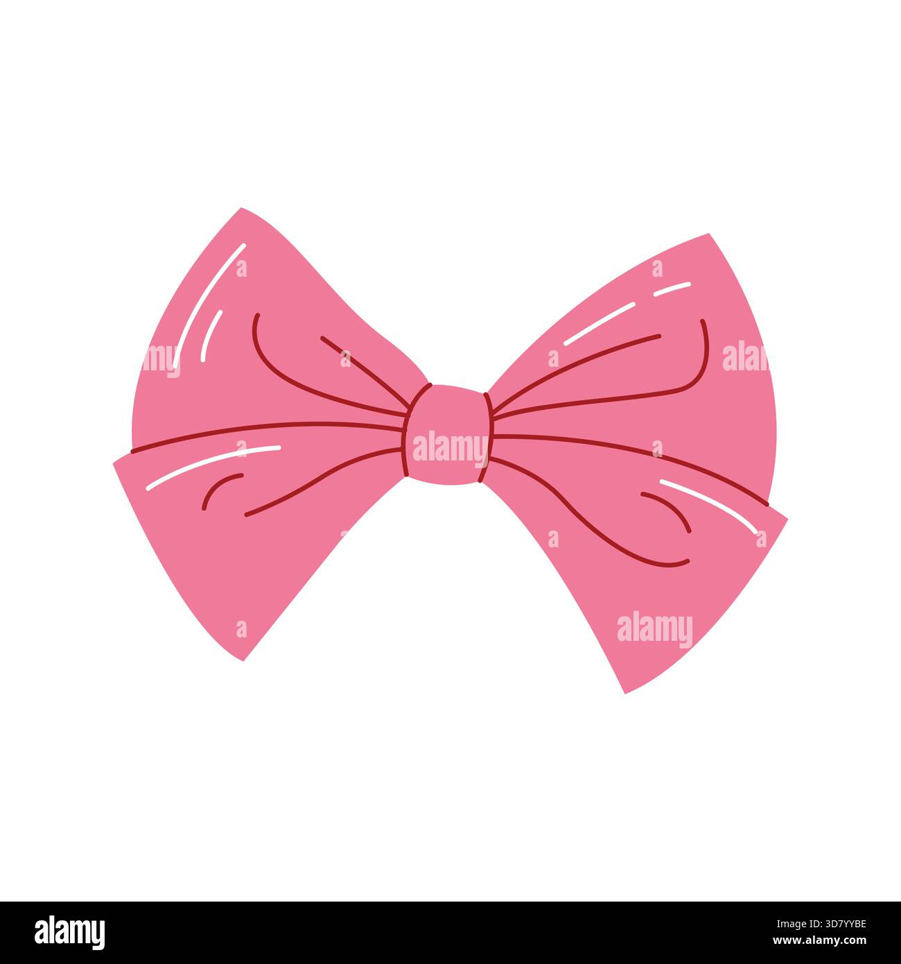 Pink Cute Ribbon Bow Illustration Stock Vector Image & Art - Alamy