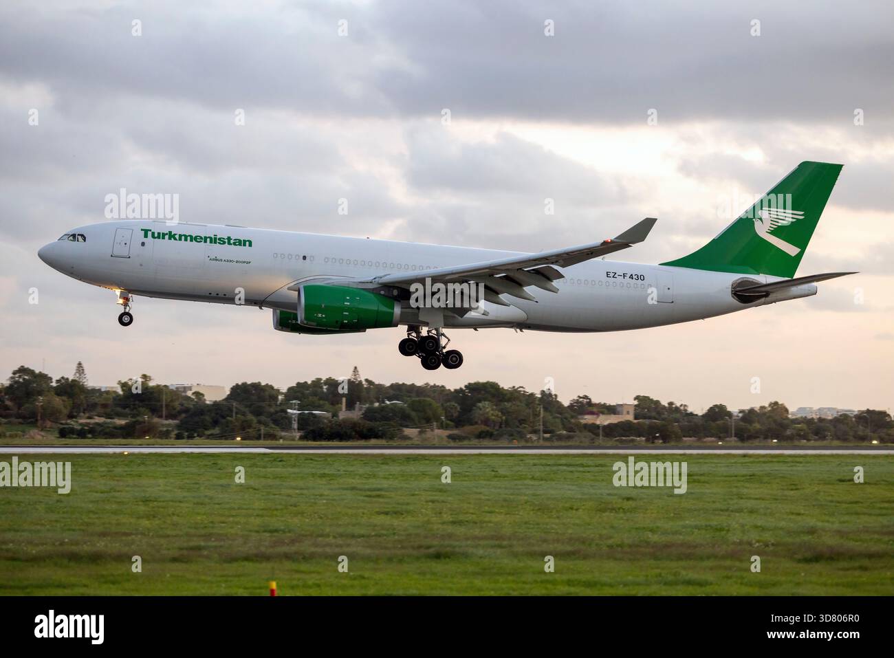 Turkmenistan Airlines Airbus A330-243(P2F) (REG: EZ-F430) arriving