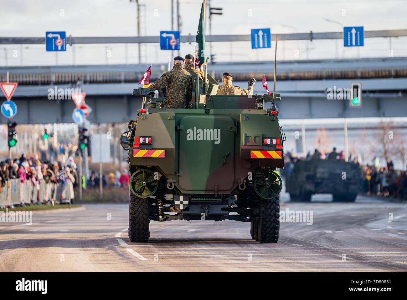 Military APC from NATO forces moving forward in organized formation ...